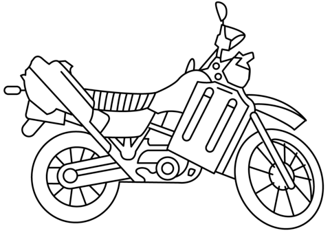 Military Motorcycle Coloring Page